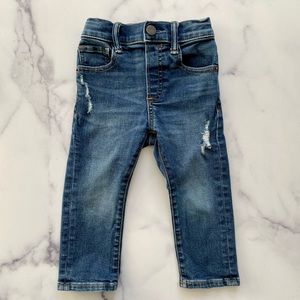 Baby Gap boys size 2 years slim taper pull on jean in dark wash